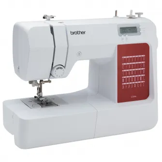 Masina cusut computerizata Brother CS 10S, 40 cusaturi, ecran LCD, infilare semiautomata, 5 modele butoniera 1 pas, LED, 850 imp/min, alb