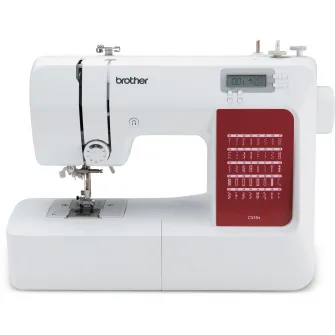 Masina cusut computerizata Brother CS 10S, 40 cusaturi, ecran LCD, infilare semiautomata, 5 modele butoniera 1 pas, LED, 850 imp/min, alb
