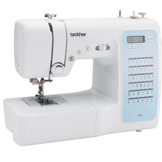 Masina cusut computerizata Brother FS40S, 40 cusaturi, ecran LCD, buton start/stop, dispozitiv infilare, latimea si pasul reglabile, 5 modele butoniera 1 pas, iluminare LED, 750 imp/min. alb