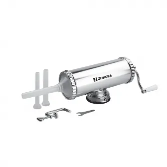 Masina de facut carnati Zokura, 2.5 kg, Aluminiu