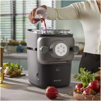 Masina de facut paste Philips HR2665/96 seria 7000, 200 W, automatizata, tehnologie de cantarire automata, 10 discuri de modelare, capacitate pana la 8 portii, negru