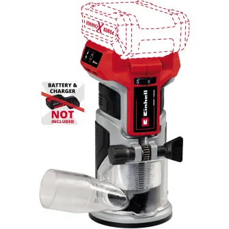 Masina de frezat pe acumulator Einhell Professional Power X-Change TP-ET 18 Li BL-Solo, 18 V, Li-Ion, 10000 - 30000 RPM, adaptor aspirare, motor fara perii, fara acumulator/incarcator