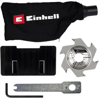 Masina de frezat pentru dibluri din lemn/biscuitor pe acumulator Einhell TE-BJ 18 Li - Solo, 18 V, 6500 RPM, 20 mm adancime, fara acumulator/incarcator