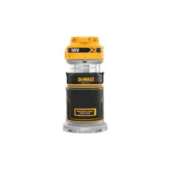 Masina de frezat (router) pe acumulator DeWALT DCW604NT, 18V XR, motor fara perii, turatie variabila 16000 - 25500 RPM, iluminare LED, sistem de control precis, soft start, sistem conectare aspirator, cutie transport TSTAK, fara incarcator/acumulator