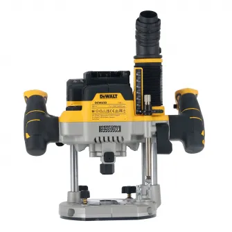 Masina de frezat verticala (router) pe acumulator DeWALT DCW620NT, 18V XR, motor fara perii, 1/2 inch, adancime frezare 70 mm, 23000 RPM, diametru maxim taiere 63 mm, sistem Constant Speed Control, cutie TSTAK, accesorii, fara incarcator/acumulator