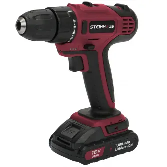 Masina de gaurit si insurubat (bormasina) cu acumulator 18V 1.3Ah Li-Ion Steinhaus, PRO-CD18X, 30Nm, 2 trepte 400/1500 RPM, mandrina rapida 10mm, 13 accesorii, cutie plastic