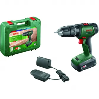 Masina de gaurit si insurubat (bormasina) cu percutie pe acumulator Bosch Universal Impact 18, 18 V, 2 trepte de putere, 1450 RPM, 1 acumulator, incarcator, cap surubelnita dublu, valiza profesionala