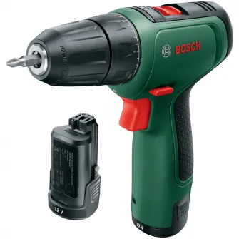 Masina de gaurit si insurubat (bormasina) pe acumulator Bosch EasyDrill 1200, 12 V, 1.5 Ah, 1500 RPM, 30 Nm, 1 acumulator, incarcator, cap surubelnita dublu, valiza profesionala