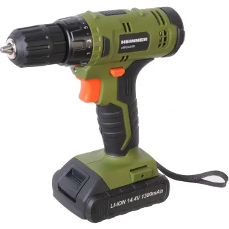 Masina de gaurit si insurubat (bormasina) pe acumulator Heinner AMGA008, 14.4 V, 650 RPM, 26 Nm, 21+1 trepte torsiune, 10 mm mandrina rapida, acumulator, incarcator