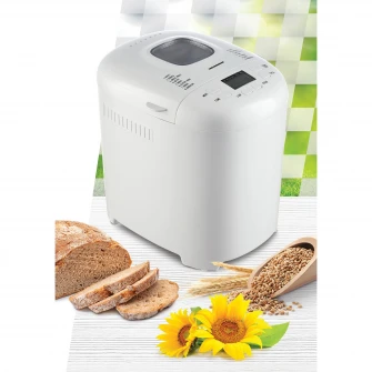 Masina de paine Heinner PastryChef 550 HBM-915WH, 550W, capacitate 700-900g, 15 programe, Alb