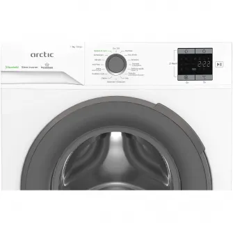Masina de spalat rufe Arctic APLM1WFSU19210WG, 9 Kg, 1400 RPM, Motor Silent Inverter, Drum Clean+Steam, Child Lock, Anticrease, Digital Display, Add-In, Clasa A, Gri