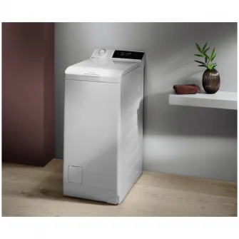 Masina de spalat rufe cu incarcare verticala Electrolux EW8TN3362E, 6 kg, 1300 RPM, Clasa A, Motor inverter cu magnet permanent, UltraCare (Okomix), SteamCare, Sensicare, Ultrawash, Alb