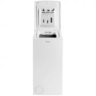 Masina de spalat rufe cu incarcare verticala Whirlpool TDLRB65242BSEUN, 6.5 kg, 1200 RPM, Clasa C, Motor Inverter ZEN, Tehnologia al-6lea Simt, Alb