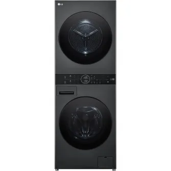 Masina de spalat rufe cu uscator LG WT1210BBF, Spalare 12 kg, Uscare 10 kg, 1400 RPM, Steam, TurboWash 360, Clasa A/A+++, Negru/Negru