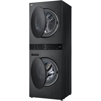 Masina de spalat rufe cu uscator LG WT1210BBF, Spalare 12 kg, Uscare 10 kg, 1400 RPM, Steam, TurboWash 360, Clasa A/A+++, Negru/Negru