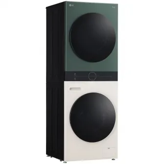 Masina de spalat rufe cu uscator LG WT1210EGF, Spalare 12 kg, Uscare 10 kg, 1400 RPM, Steam, TurboWash 360, Clasa A/A+++, Verde/Bej