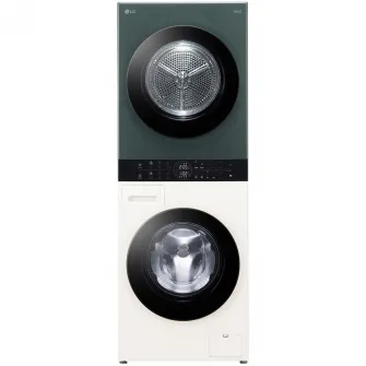 Masina de spalat rufe cu uscator LG WT1210EGF, Spalare 12 kg, Uscare 10 kg, 1400 RPM, Steam, TurboWash 360, Clasa A/A+++, Verde/Bej