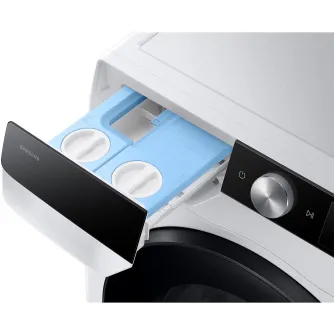 Masina de spalat rufe cu uscator Samsung WD90DG6G94BKU4, Spalare 9 kg, Uscare 5 kg, 1400 rpm, Clasa A, AI Control, AI Wash, Auto Dispense, Ai Ecobubble, Super Speed 39, Space Max, Smart Things WiFi, Digital Motor Inverter, Alb