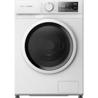 Masina de spalat rufe slim Heinner HWM-M714IVSMNA+++, 7 kg, 1400 rpm, Clasa A, Motor inverter, Display digital, Blocare acces copii, Alb
