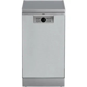 Masina de spalat vase Beko BDFS26020XQ, 10 seturi, 6 programe, Clasa E, Motor ProSmart Inverter, Hygiene Intense, Fast+, 45 cm, Inox