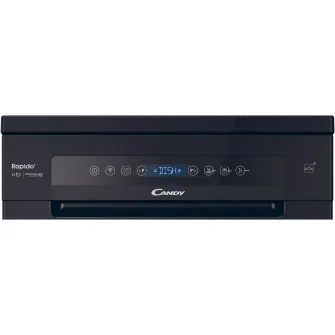Masina de spalat vase Candy Rapido CF 5C6F0B, 15 seturi, 8 programe, Clasa C, Wi-Fi, Wash  Dry 35, Motor Speed-Drive Inverter, Automatic Open Door, 60 cm, Negru