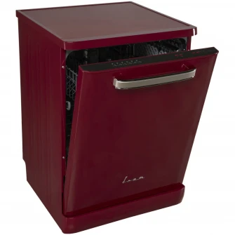 Masina de spalat vase Fram FDW-VRR606BDE++, 12 seturi, 6 programe, Clasa E, Display LED, Pornire intarziata, Aquastop, 60 cm, Visiniu