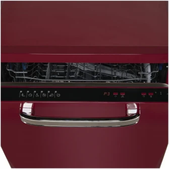 Masina de spalat vase Fram FDW-VRR606BDE++, 12 seturi, 6 programe, Clasa E, Display LED, Pornire intarziata, Aquastop, 60 cm, Visiniu
