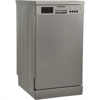 Masina de spalat vase Heinner HDW-FS4506DSE++, 10 Seturi, 6 programe, Clasa E, Half load, Aquastop, 45 cm, Antracit