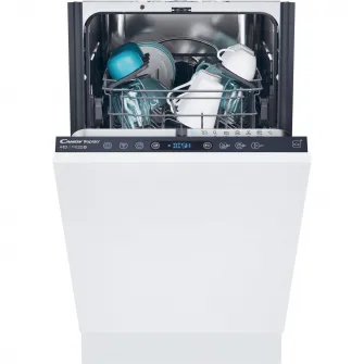 Masina de spalat vase incorporabila Candy Rapido CI0C7SB0FA, 10 seturi, 8 programe, Clasa C, WiFi, Motor inverter, Wash & Dry 35', Automatic Open Door, 45 cm