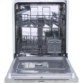 Masina de spalat vase incorporabila Heinner HDW-BIM60514E++, 14 seturi, 5 programe, Control electronic, Aquastop, Display silver, Clasa E, 60 cm