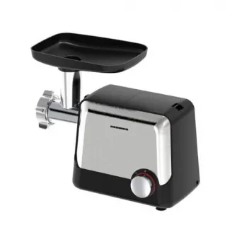 Masina de tocat Heinner HMG-2100BKS3, 2100W, 1.8 kg/min, accesoriu rosii, accesorii kibbe si carnati, cutit inox, 2 site metalica, Negru/Inox