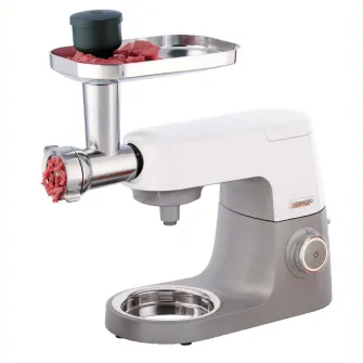 Masina de tocat pentru robotii de bucatarie Kenwood, KAX950ME, 3 site de tocat, accesoriu carnati, accesoriu kebbe, Argintiu