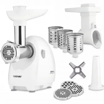 Masina de tocat Zelmer ZMM4048B, 1900 W, 2.5 kg/min, Alb