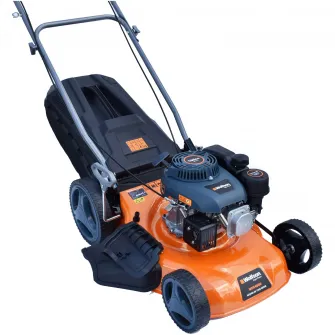 Masina de tuns gazon/iarba autopropulsata pe benzina Wolfson WFS4600, putere 4 CP, 150 CC, latime taiere 46 cm, inaltime taiere 25 - 75 mm, 7 trepte de taiere, cos colector 61 l, functie de: colectare/mulcire/evacuare laterala