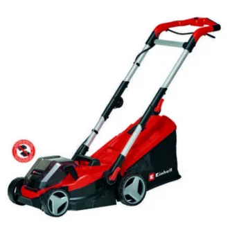 Masina de tuns gazon/iarba pe acumulator Einhell Power X-Change GE-CM 36/34-1 Li Solo, 2x18 V, 33.5 cm latime taiere, inaltime taiere 25-65 mm, 5 trepte de taiere, sac colector 30 l, fara acumulator si incarcator in setul de livrare