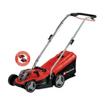 Masina de tuns gazon/iarba pe acumulator Einhell Power X-Change GE-CM 18/33 Li-Solo, 18 V, 33 cm latime taiere, inaltime taiere 5 trepte 25-65 mm, sac 30 l, livrat fara acumulator/incarcator