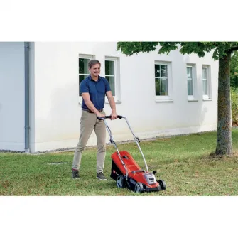 Masina de tuns gazon/iarba pe acumulator Einhell Power X-Change GE-CM 18/33 Li-Solo, 18 V, 33 cm latime taiere, inaltime taiere 5 trepte 25-65 mm, sac 30 l, livrat fara acumulator/incarcator
