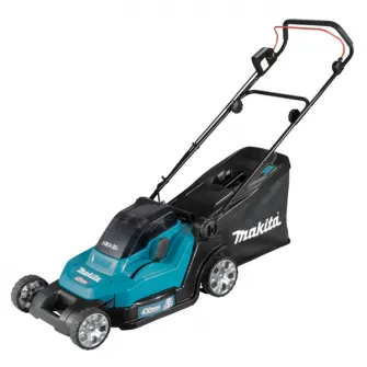 Masina de tuns gazon/iarba pe acumulator Makita DLM432Z,latime taiere 43 cm,inaltime taiere 20-75 mm,cos colector 50 l,functie taiere/colectare/mulcire,fara incarcator si acumulator in setul de livrare
