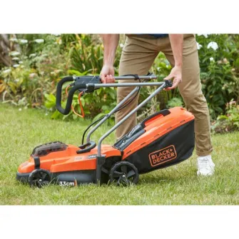 Masina de tuns iarba, Black & Decker BCMW3318N-XJ, fara fir, 33 cm, rezervor de colectare a iarba de 35 l, fara baterii si incarcator