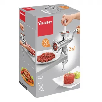 Masina pentru tocat carne nr.8 Metaltex Jack 8, aluminiu / PP / lemn