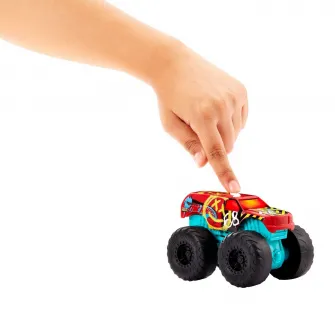 Masinuta Hot Wheels Monster Truck - Roarin Wreckers, Demo Derby, cu sunete, scara 1:43