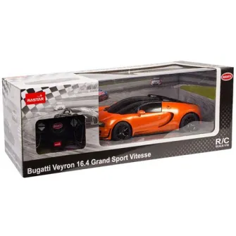 Masinuta Rastar RC - Bugatti Veyron, Grand Sport Vitesse, portocaliu, 1:18