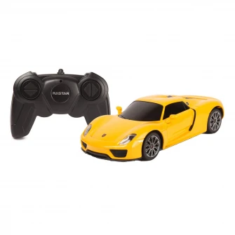 Masinuta Rastar RC - Porsche 918 Spyder, galben, 1:24