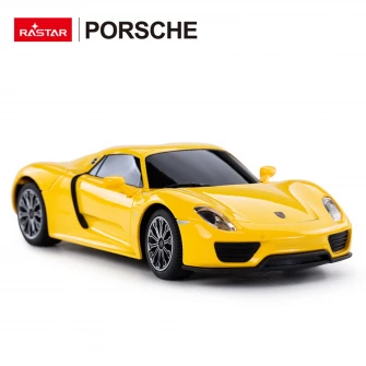 Masinuta Rastar RC - Porsche 918 Spyder, galben, 1:24
