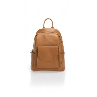 Massimo Castelli, Rucsac de piele cu fermoar, Caramel