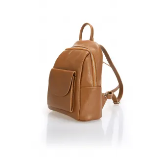 Massimo Castelli, Rucsac de piele cu fermoar, Caramel