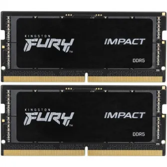 Память для ноутбука Kingston Fury Impact, 16 ГБ DDR5, 4800 МГц CL38, двухканальный комплект