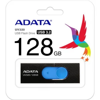 Флэш-накопитель USB ADATA UV320, 128 ГБ, USB 3.2, черный / синий