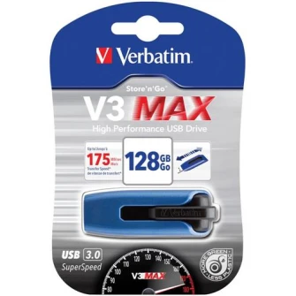 USB-накопитель Verbatim Store & # 039; n & # 039; Go & V3 Max, 128 ГБ, синий