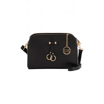 Mia Tomazzi, Geanta crossbody de piele cu aspect texturat Certosa, Negru